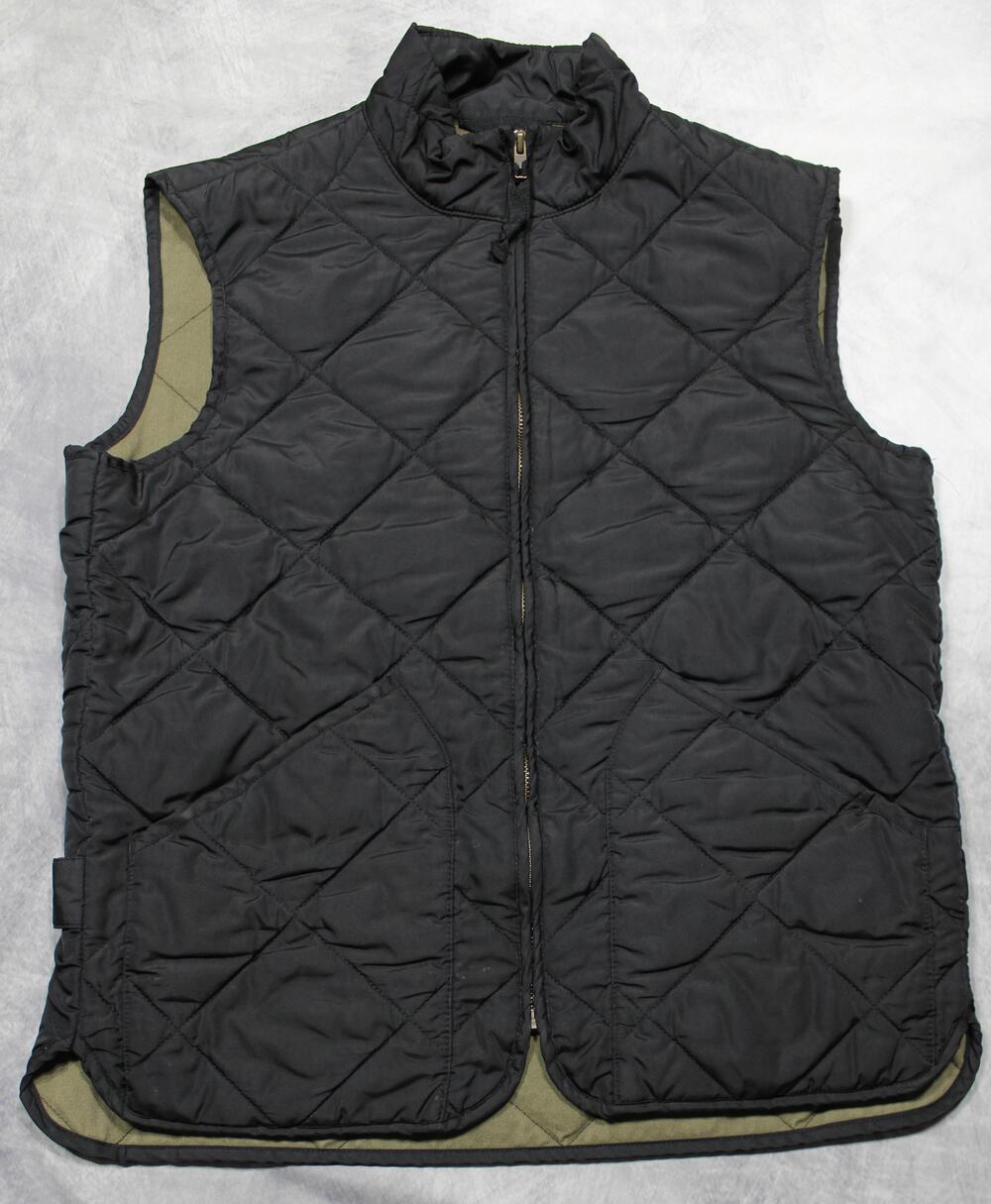 J.Crew Vest Mens Small Black Quilted Authentic Outerwear Full Zip Puffer Outdoor